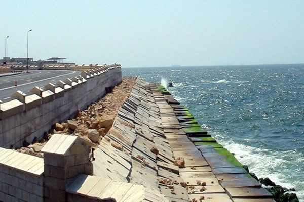 Construction of seawall in Alexandria Port (1)
